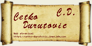 Ćetko Durutović vizit kartica